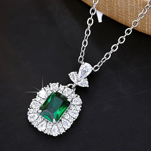 Rosemont Emerald Solitaire Necklace