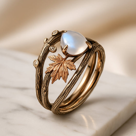 Elegant Moonstone Gold Ring