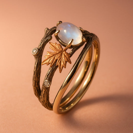 Elegant Moonstone Gold Ring