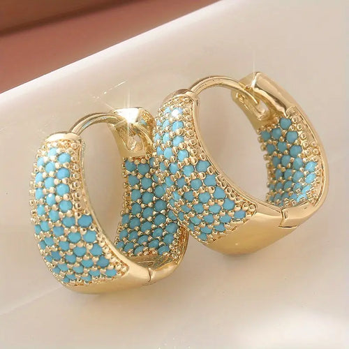 Unique Turquoise Hoop Earrings