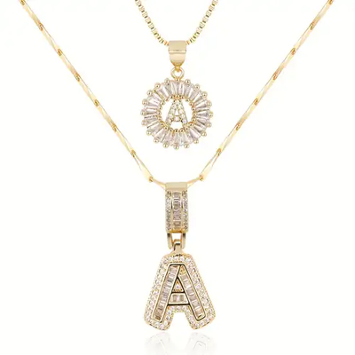 Premium Gold letter Necklace Set