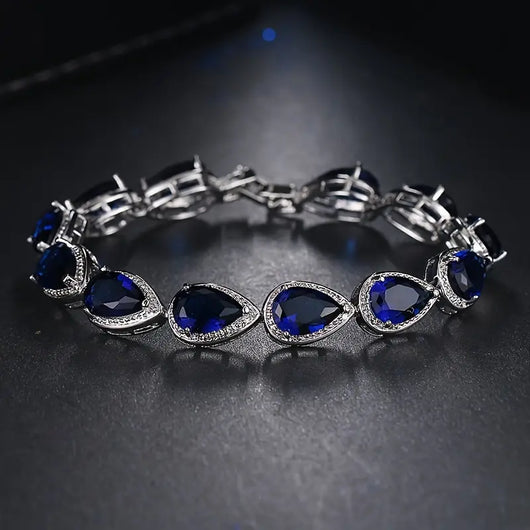 Glamorous Sapphire Twisted Bracelet