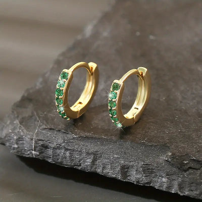 Mayfair Emerald Hoop Earrings
