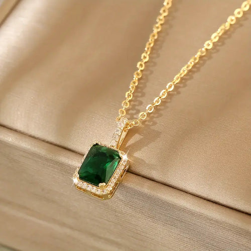 Mae Gold Emerald Necklace