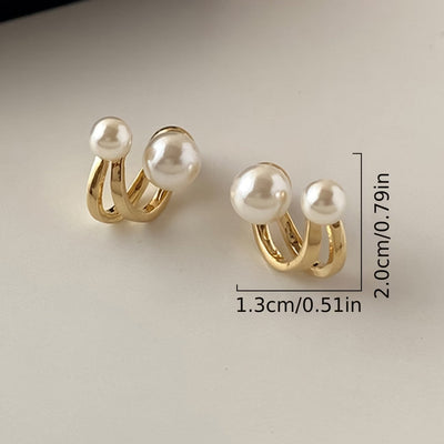 Double Pearl Statement Earrings