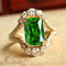 Statement Emerald Halo Ring