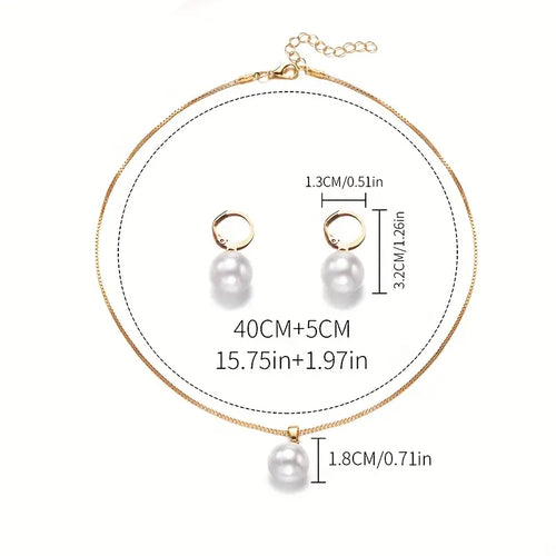 Elegant Graceful Pearl Necklace Set
