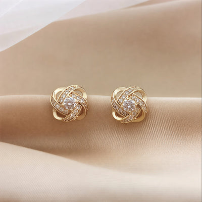 Elegant Silver Floral Stud Earrings