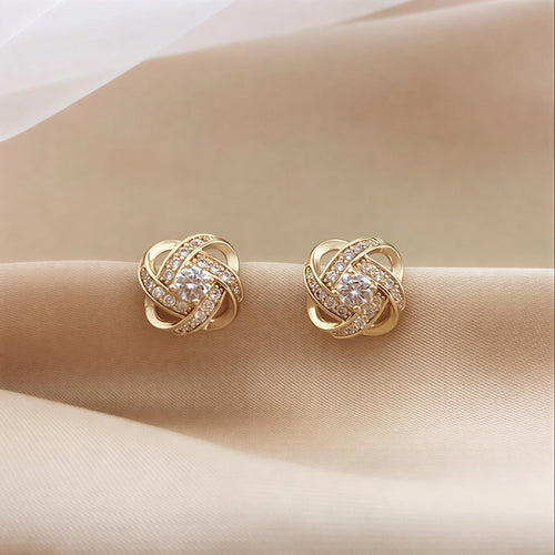 Elegant Silver Floral Stud Earrings