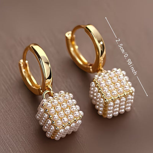 Pearl Cube Earrings