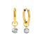 Larmes de Lune Stone Hoop Earrings | Gold