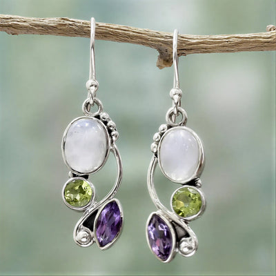 Gemstone Cascade Earrings