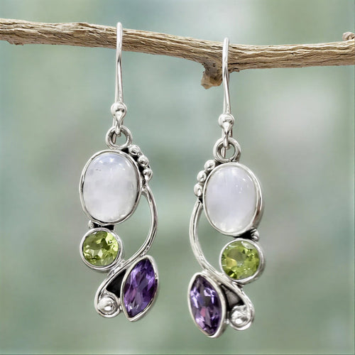 Gemstone Cascade Earrings