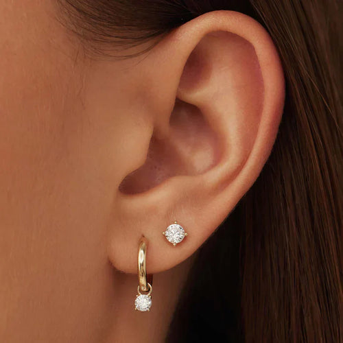 Sleek Gold Diamond Earring set