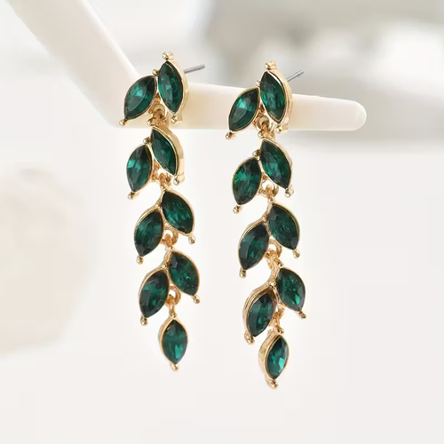 Elegant Gold Leaf Cascade Earrings