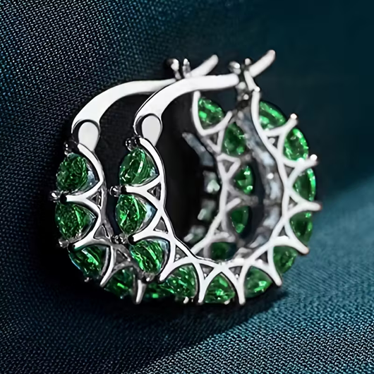 Riviera Emerald Hoop Earrings