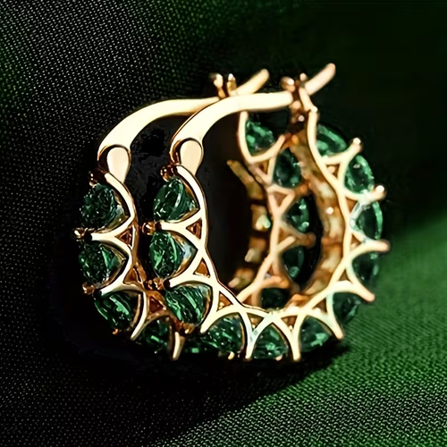 Riviera Emerald Hoop Earrings