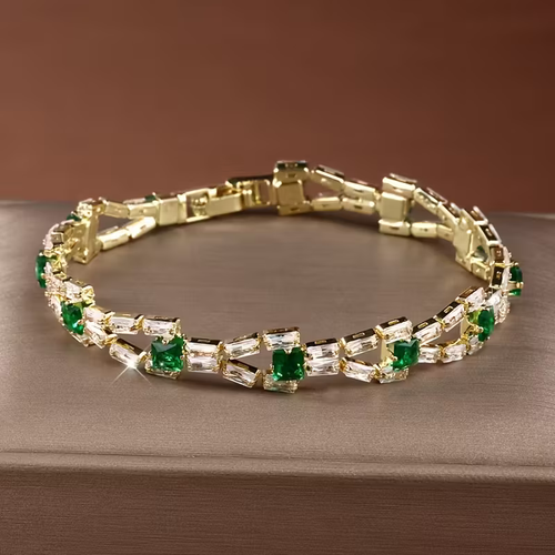 Elegant Gold Baguette Bracelet