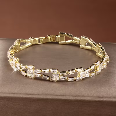 Elegant Gold Baguette Bracelet