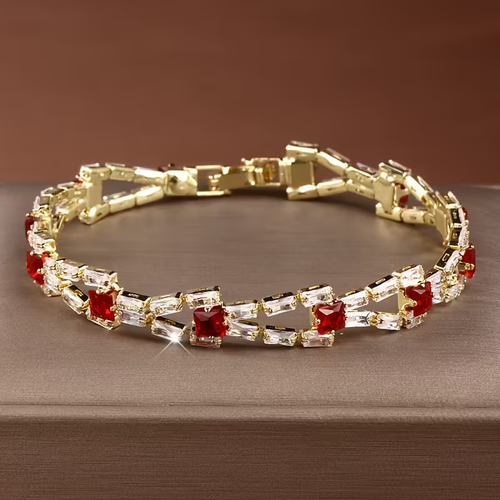 Elegant Gold Baguette Bracelet