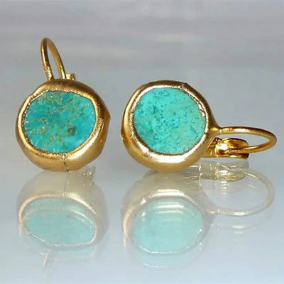 Alluring Turquoise Gold Earrings