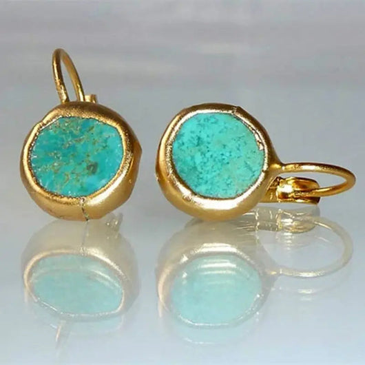 Alluring Turquoise Gold Earrings