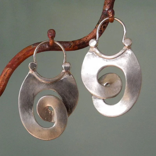 Artisan Spiral Hoop Earrings