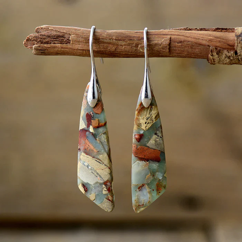 Artisan Natural Stone Drop Earrings