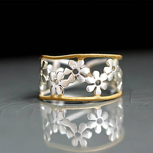 Floral Layered Gold Ring