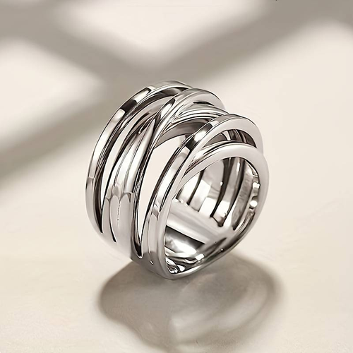 Comfortable Layered Silver Ring
