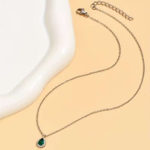 Emerald Flower Necklace