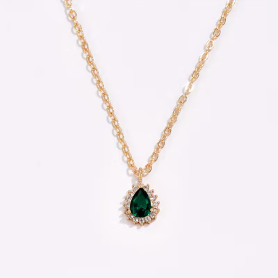 Emerald Flower Necklace