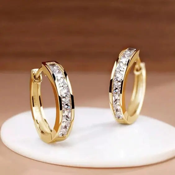 Exclusive Gold & Crystal Hoop Earrings