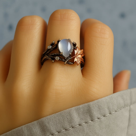 Elegant Moonstone Gold Ring