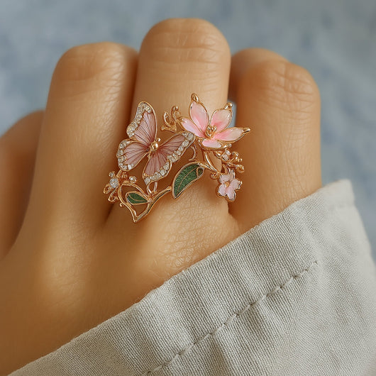 Enchanted Garden Butterfly Ring