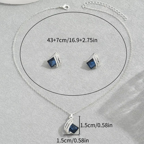 Lustrous  Sapphire Jewelry Set