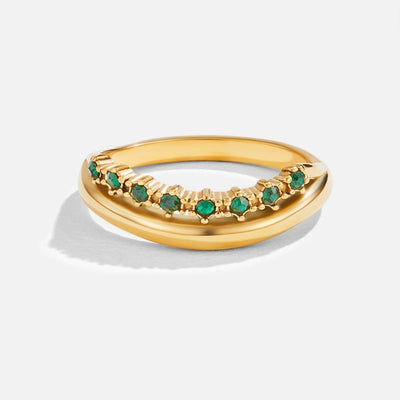Willow Emerald Layered Ring