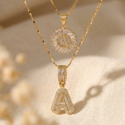 Premium Gold letter Necklace Set
