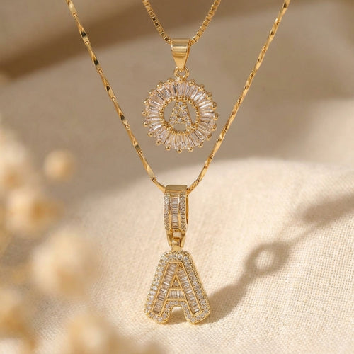 Premium Gold letter Necklace Set