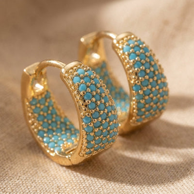 Unique Turquoise Hoop Earrings