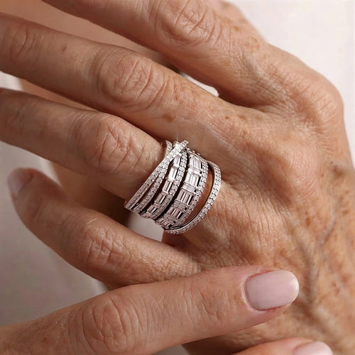 Refined Multi-Layer 925 Silver Ring