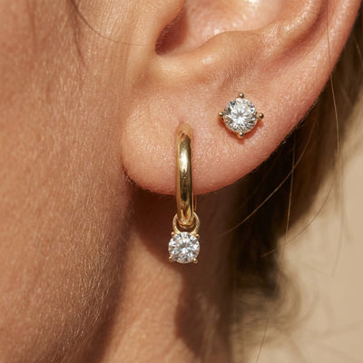 Sleek Gold Diamond Earring set