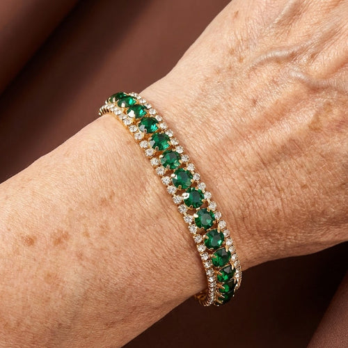Emerald Twisted Gold Bracelet
