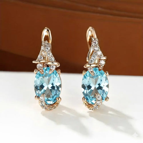 Gorgeous Sapphire Gold Earrings