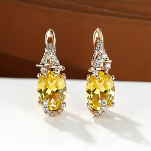 Gorgeous Sapphire Gold Earrings